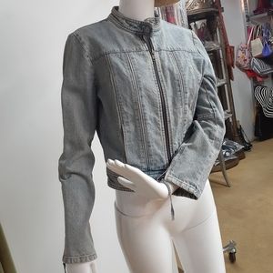 L*EXTRA 25% OFF* GAP Mandarin Collar Denim Jacket